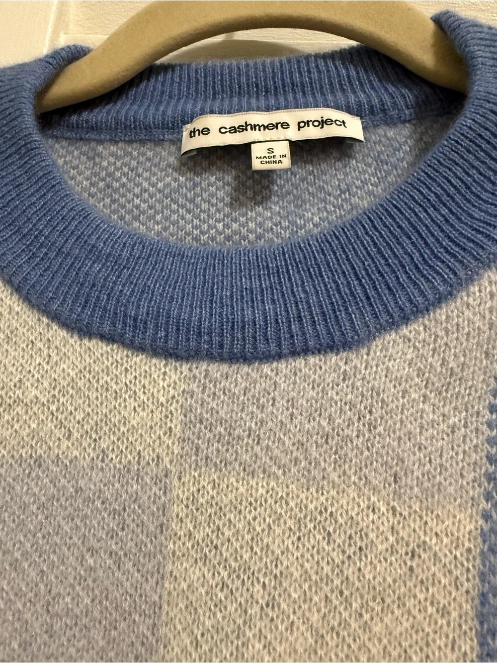 100% Cashmere Women Checkered Crewneck Sweater - The Cashmere Project